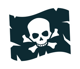 Pirates flag icon. Vector illustration