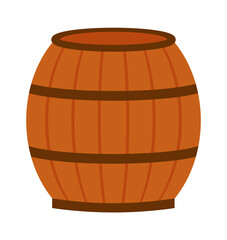 Wooden barrel icon. Vector illustration