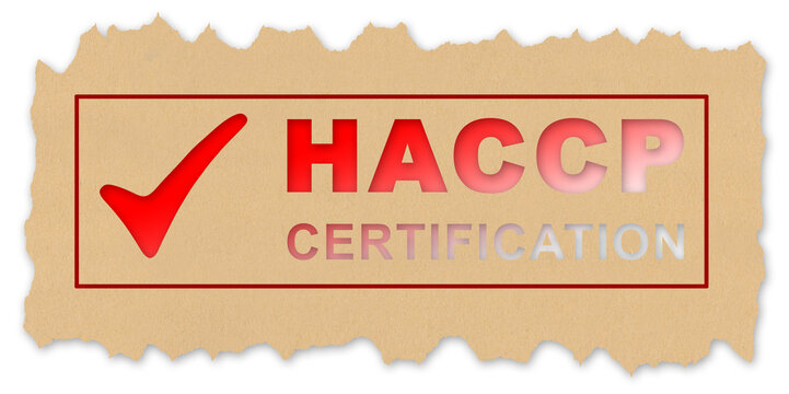 HACCP certification (Hazard Analysis and Critical Control Points) text - Food Safety and Quality Control in food industry stamp concept