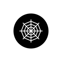 Spider web icon in black round