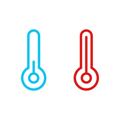 Thermometer vector cold and hot icon