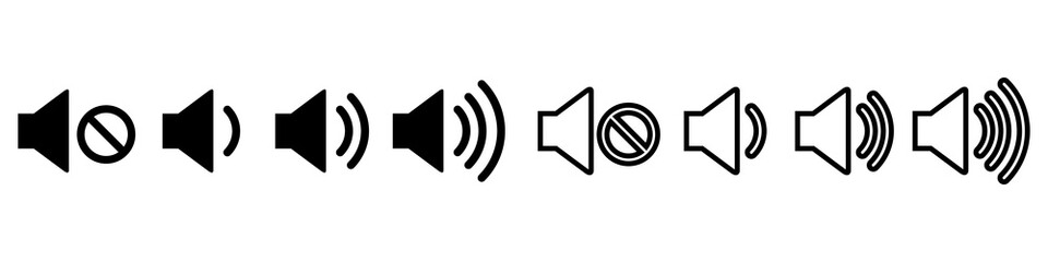 Sound vector icon set. volume illustration sign collection. audio symbol.