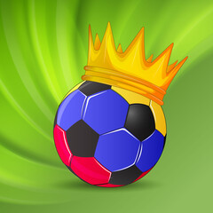 Ball with a crown. Soker king. Winner. Colombia