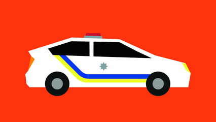 White light police car