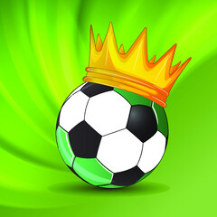 Ball with a crown. Soker king. Winner. Nigeria