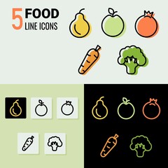 5 food line icon
