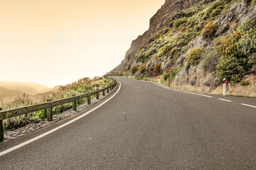 Summer road of free space. Grand Canaria island 