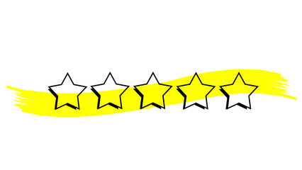 Five stars rating icon, illustration