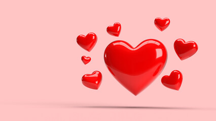 3d Love Red Heart