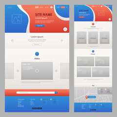 Website Template Blue with Red