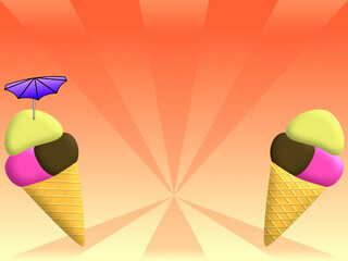 ice cream cone summer design 