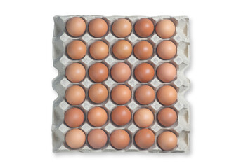 White-gray egg panel containing 30 eggs on a white blank background.