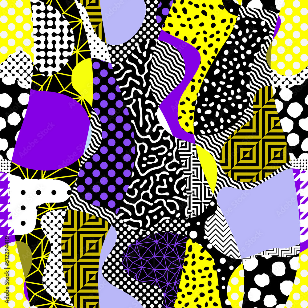 Leinwandbilder Seamless vector pattern. Abstract square texture