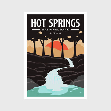 Hot Springs National Park Poster Vector Illustration Design