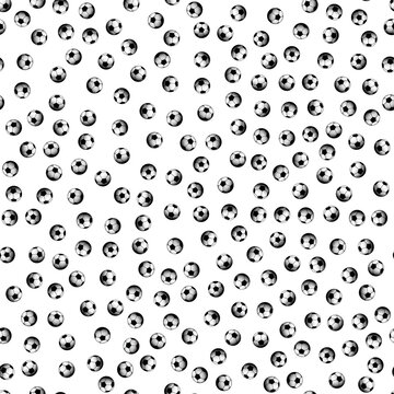 Seamless vector image. Vector soccer balls. ,