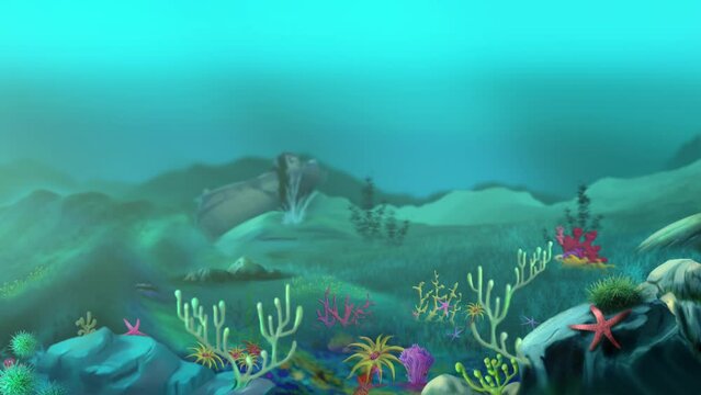 Killer whale underwater 4K animation