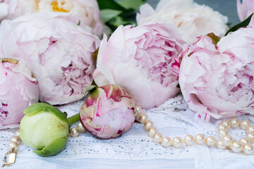 Fresh peonies flowers