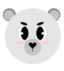 Cute Animal Vector Set Cute and friendly wild life with white bear. Cute funny animals and hand drawn collection of many char.