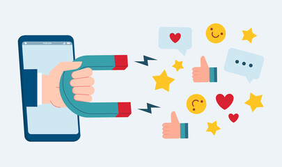 Social media and marketing concept modern business