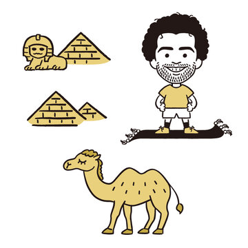 Cute Egypt illustrations - Vector