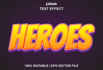 hero text effect with orange color for ,brand, logo and more.