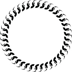 Decorative empty round frame with lines pattern. Patterned abstraction of vector design elements