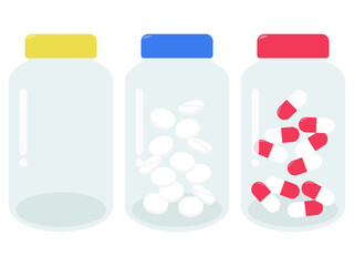 瓶入りの薬アイコン3種セット