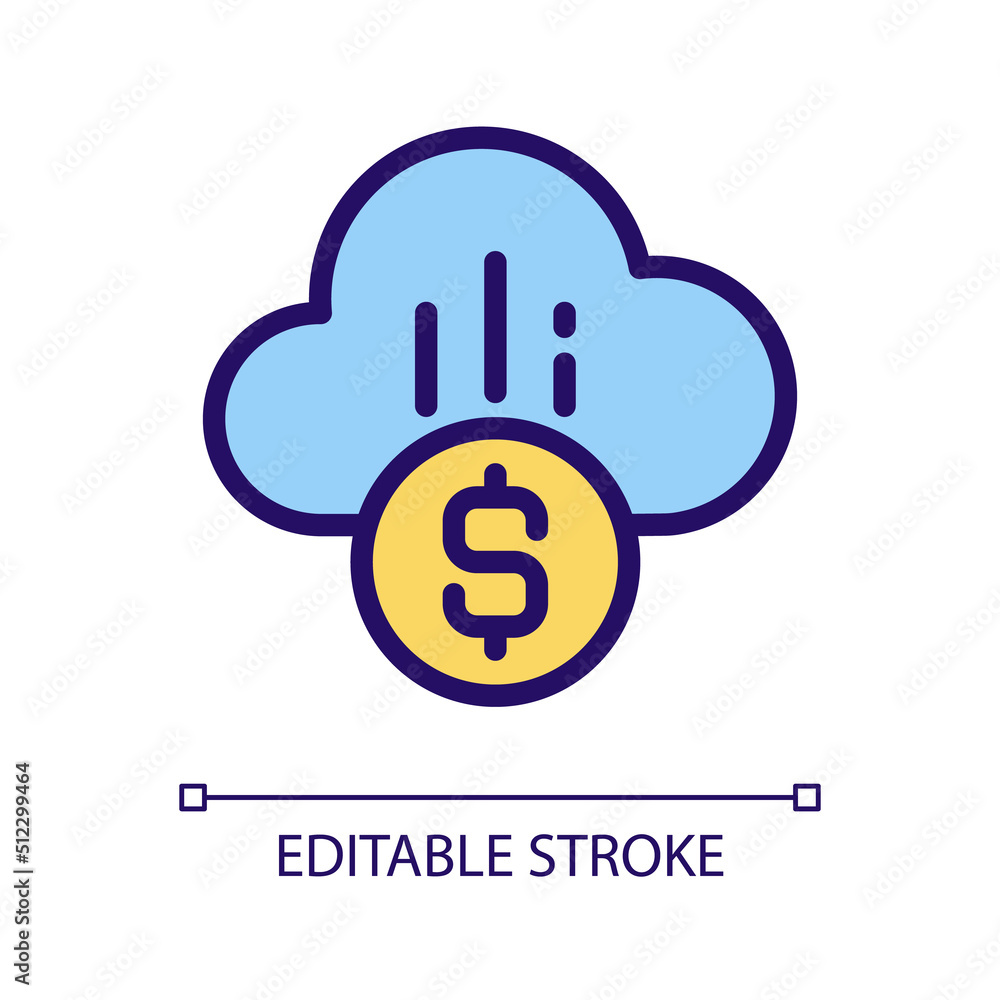 Poster cloud payment pixel perfect rgb color icon. e-payment adoption. financial transactions via internet.