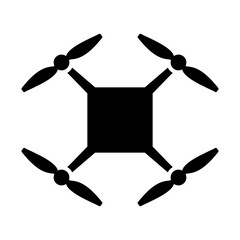 Quadcopter simple icon on white background.  Simple element Vector illustration.
