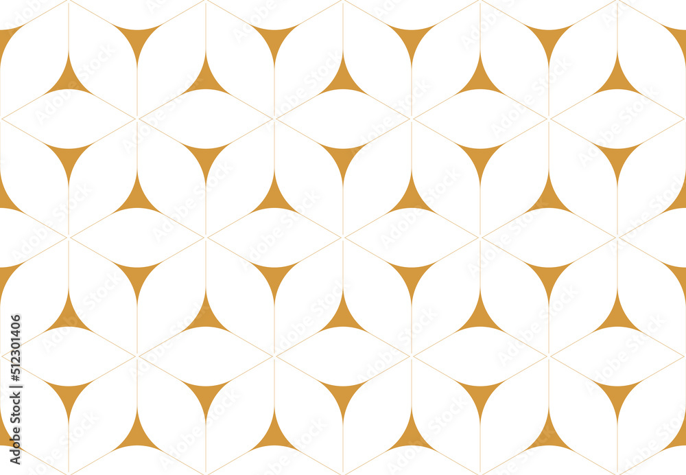 Wall mural abstract geometric pattern. a seamless vector background. white and gold ornament. graphic modern pa
