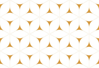 Fototapeta premium Abstract geometric pattern. A seamless vector background. White and gold ornament. Graphic modern pattern. Simple lattice graphic design