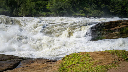 Naklejka na ściany i meble Waterfall in Murchinson Falls National Park Uganda