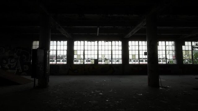 Big Windows in abandoned warehouse