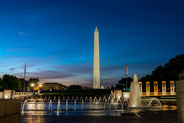 World War II Memorial With the Washington Monument in the Background