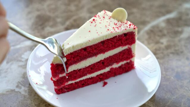 red velvet cake on white plate