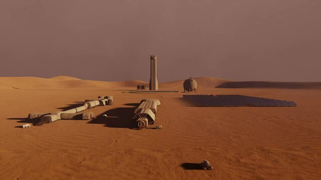 Mars Habitat animation.Full HD 1920&times;1080.15 Second Long.