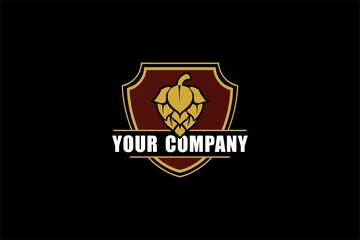 VINTAGE BREWING LOGO DESIGN COMPANY IN THE SHIELD