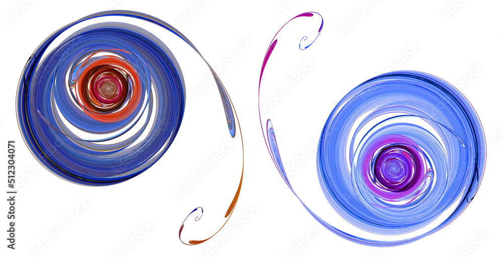 Poster tangles of blue lines are coiled in a spiral and create a pattern on a white background. elements of