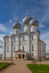 Fototapeta na wymiar Assumption Cathedral on Cathedral Square in Rostov the Great, Russia