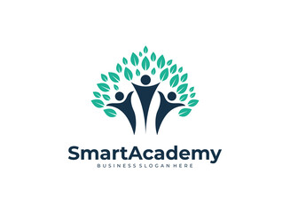 Smart academy modern logo design vector
