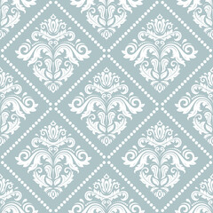 Orient vector classic pattern. Seamless abstract background with vintage elements. Orient pattern. Light bklue and white ornament for wallpapers and packaging