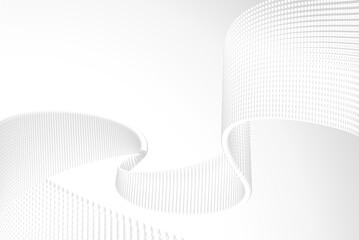 3d illustration of grey and white colored abstract wavy lines background.