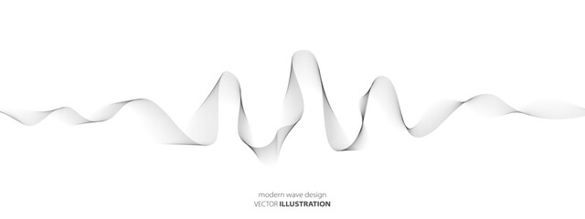 Vector halftone abstract wave symbol. Texture of chaotic lines. Monochrome energy flow. Music track. Heart rate. Background  presentation, screensaver, science, technology, social networks, business.