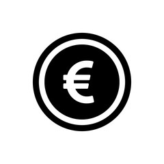 Euro Coin Icon For Mobile Apps And Website Menu Design. Best Euro Coin Icon Vector Illustration on White Background.