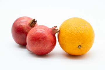 Fresh Pomegranate isolated on white background With clipping path.