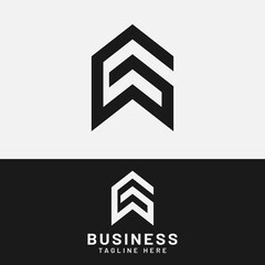 Letter Initial G Arrow Up Logo Design Template. Suitable for General Sports Fitness Fashion Finance Wedding Company Business Corporate Shop Apparel in Simple Modern Style Logo Design.