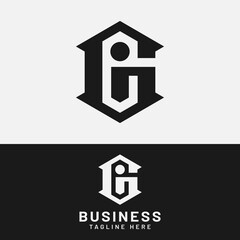 G I GI IG Letter Monogram Initial Logo Design Template. Suitable for General Sports Fitness Finance Construction Company Business Corporate Shop Apparel in Simple Modern Style Logo Design.