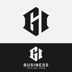 G I GI IG Letter Monogram Initial Logo Design Template. Suitable for General Sports Fitness Finance Construction Company Business Corporate Shop Apparel in Simple Modern Style Logo Design.