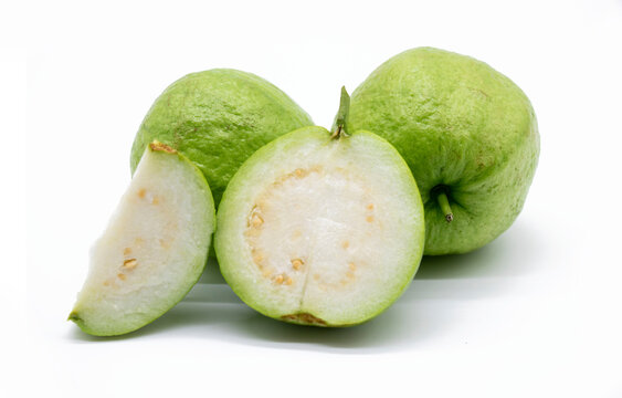 Guava or peyara fruit isolated on the white background.