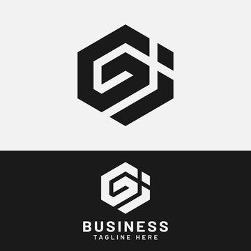 G I GI IG Letter Monogram Initial Logo Design Template. Suitable for General Sports Fitness Finance Construction Company Business Corporate Shop Apparel in Simple Modern Style Logo Design.